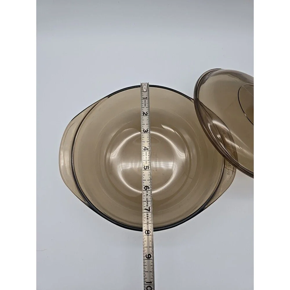 Vintage Pyrex Fireside 023-N Amber 1.5 Quart Round Covered Casserole w/ 623C Lid